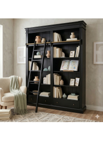 CZARNY REGAŁ BIBLIOTECZNY BEN