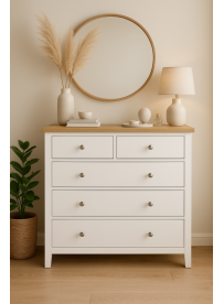 BIAŁA KOMODA SKANDILINE 5SZ.