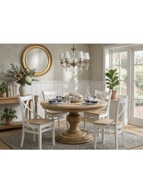 Zestaw: Dębowy okrągły stół...